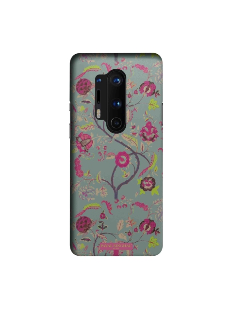 

macmerise Grey & Pink Payal Singhal Chintz Print OnePlus 8 Pro Back Case
