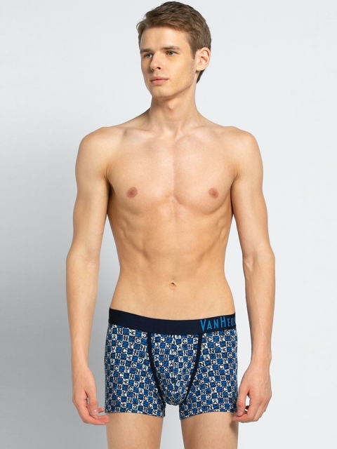 

Van Heusen Men Blue & White Printed Trunks IHETR1CPW0210051
