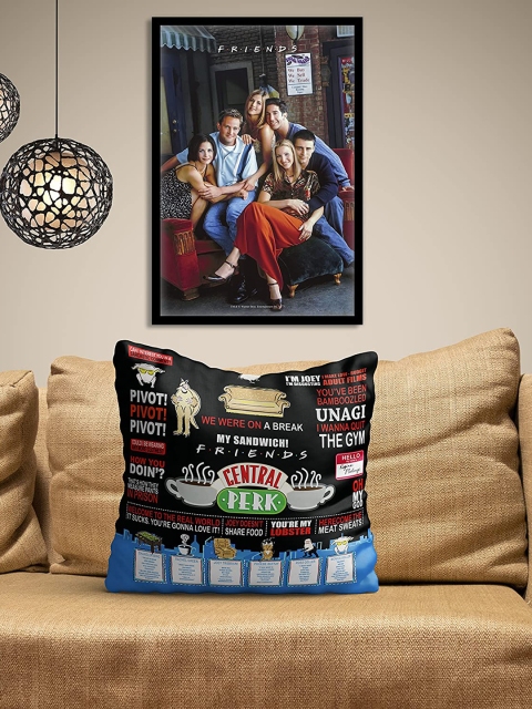 

MC SID RAZZ Black & Red Friends Printed Square Cushion Cover
