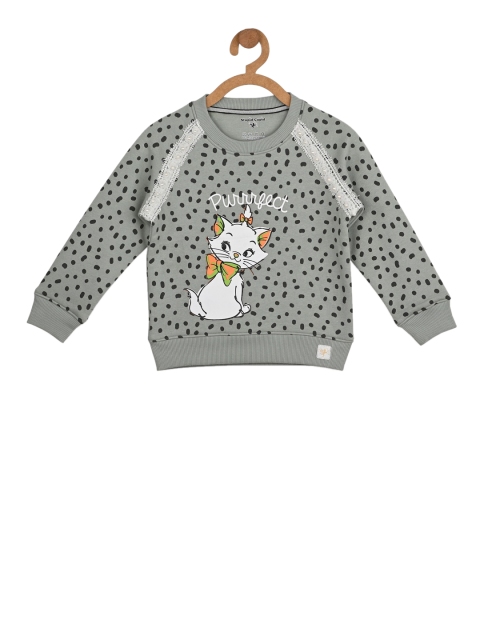 

Stupid Cupid Girls Grey & Black Printed Sweatshirt
