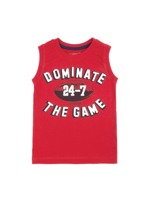

Cherokee Boys Red & White Printed Round Neck T-shirt