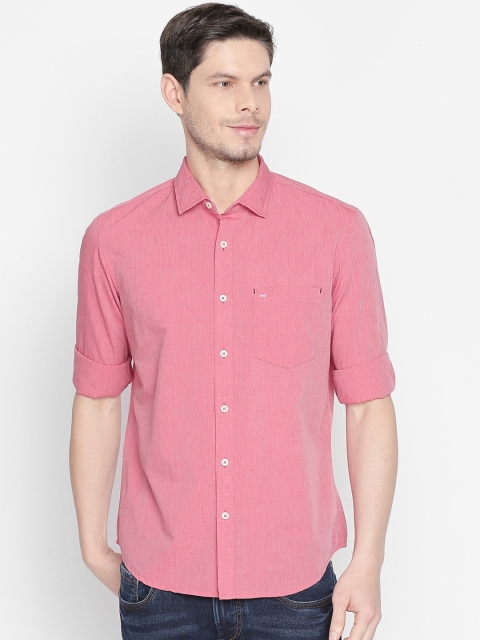 

Basics Men Pink Slim Fit Solid Casual Shirt