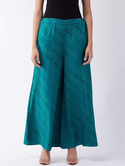 

InWeave Women Green Solid Flared Palazzos