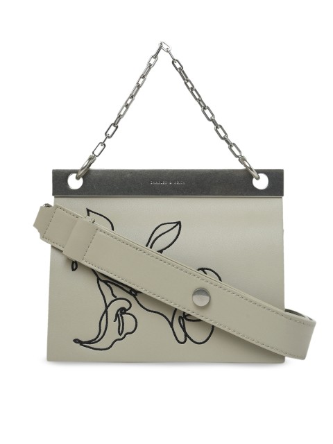 

CHARLES & KEITH Off-White Printed Handheld Bag
