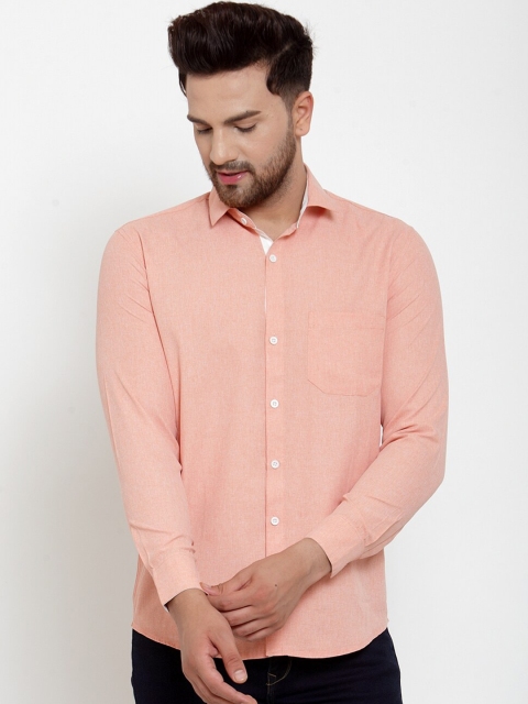 

JAINISH Men Orange Classic Regular Fit Solid Casual Shirt