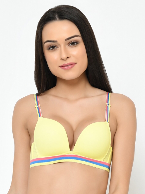 

Cosmo Lady Yellow Solid Underwired Heavily Padded Push-Up Bra 65905Yellow34B