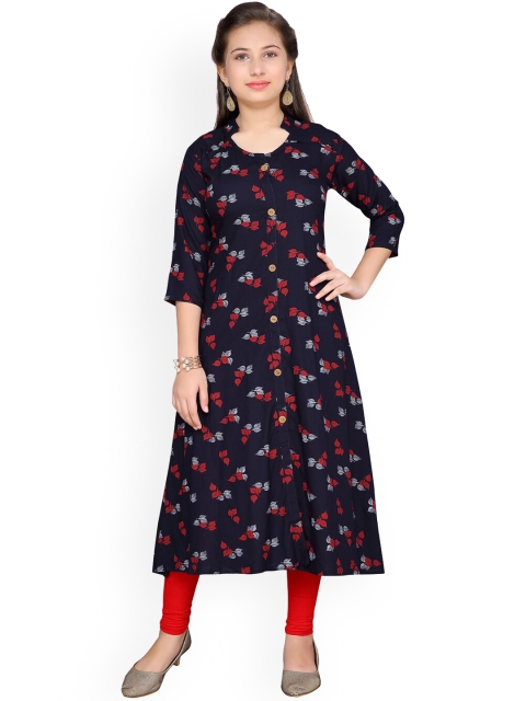 

Aarika Girls Black & Red Printed Kurta with Churidar