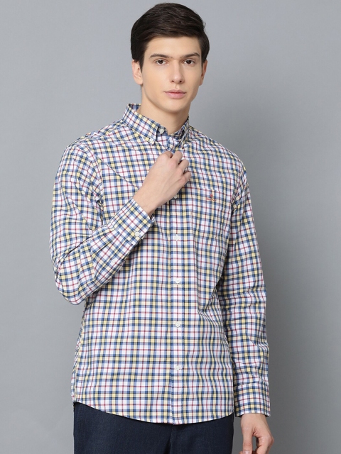 

GANT Men Yellow & Blue Regular Fit Checked Casual Shirt