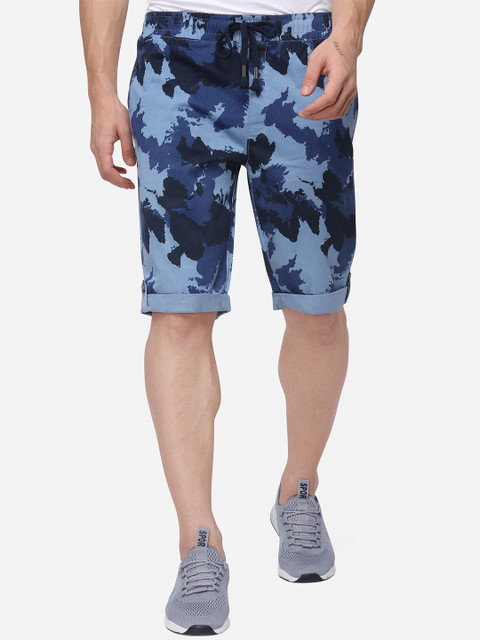 

JADE BLUE Men Blue Printed Regular Fit Regular Shorts