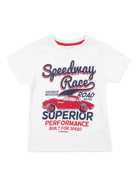 

Cherokee Boys White Printed Round Neck T-shirt