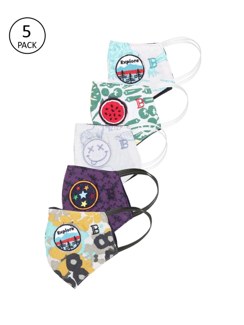 

Bene Kleed Kids 5 Pcs 5-Ply Reusable Cloth Masks, Multi