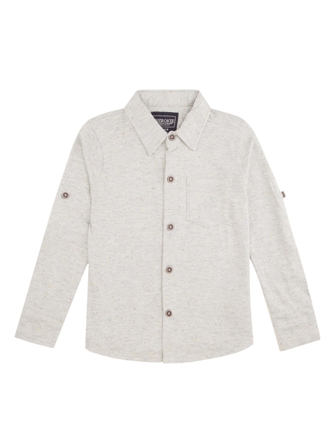 

Cherokee Boys Grey Self Design Casual Shirt