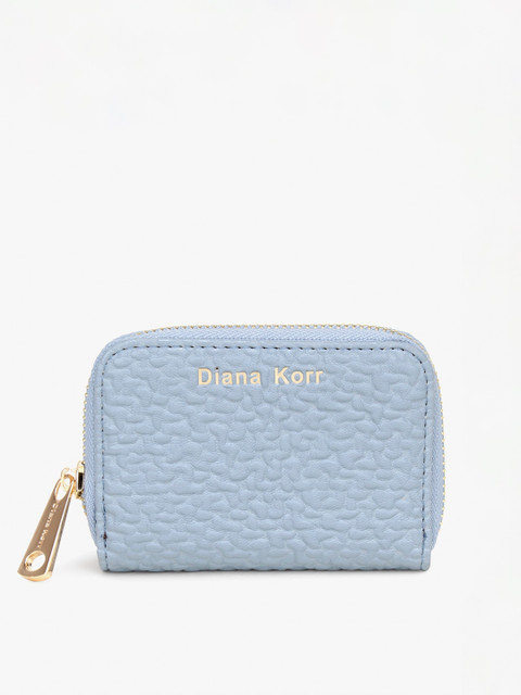 

Diana Korr Women Blue Textured Zip Around Wallet
