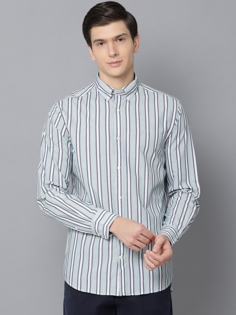 

GANT Men Green Regular Fit Striped Casual Shirt