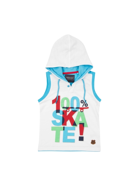 

Cherokee Boys White Printed Hood T-shirt