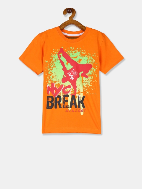 

Cherokee Boys Orange & Black Printed Round Neck T-shirt