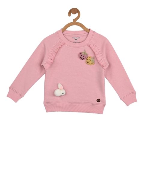 

Stupid Cupid Infant Girls Pink Solid Pullover Sweatshirt