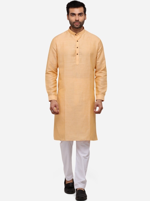 

JADE BLUE Men Orange Solid Anarkali Modi Kurta