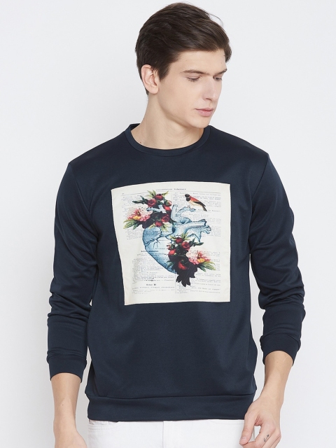 

armure Men Navy Blue & White Printed Sweatshirt
