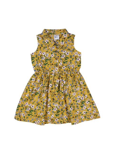 

Doodle Girls Yellow Printed Fit and Flare Dress