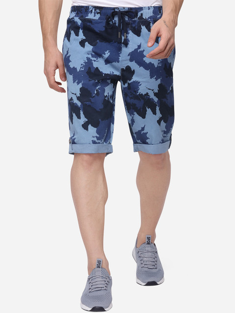 

JADE BLUE Men Blue Printed Regular Fit Chino Shorts
