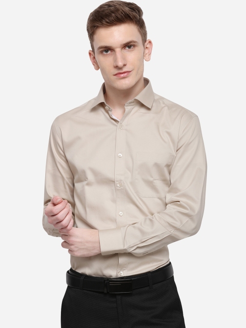 

METAL Men Cream-Coloured Slim Fit Solid Formal Shirt