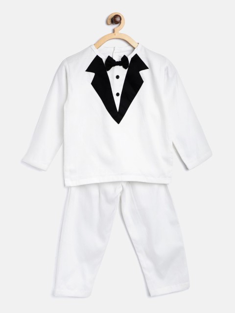 

YK Unisex Kids White Printed Night suit