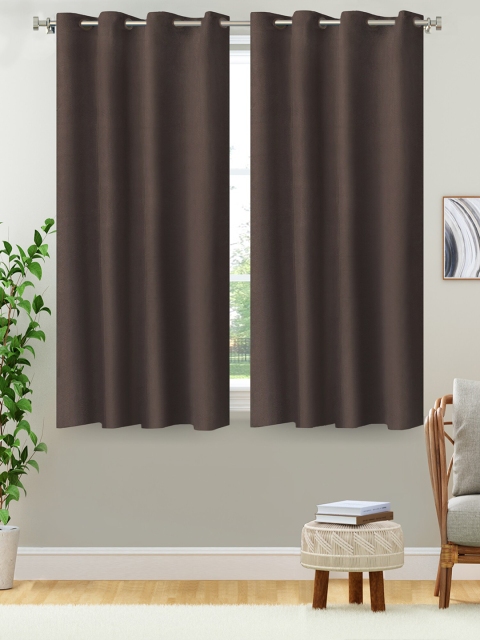 

Aura Brown Set of 2 Window Curtains
