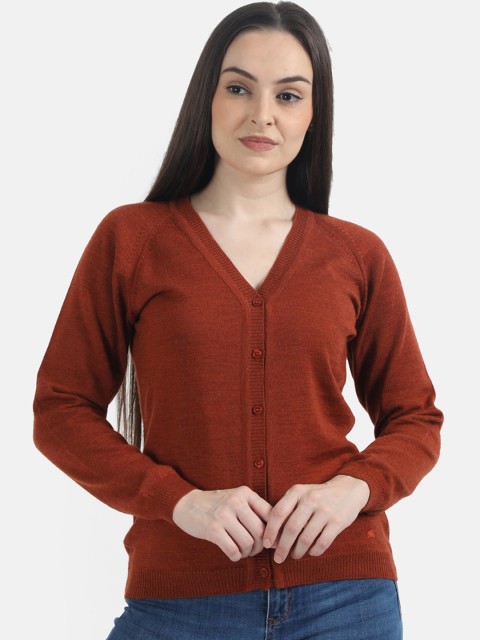 

Monte Carlo Women Brown Solid Cardigan Sweater