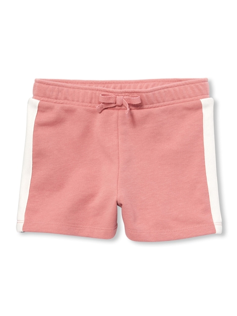 

The Childrens Place Girls Pink Solid Regular Shorts with Side Stripes
