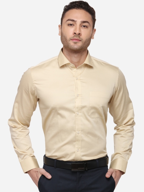 

METAL Men Cream-Coloured Slim Fit Solid Formal Shirt