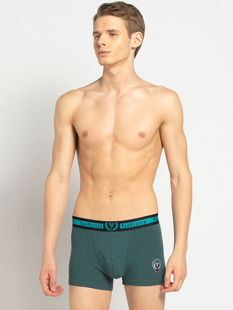 

Van Heusen Men Teal Green Solid Trunks IHETR1VSTM70011