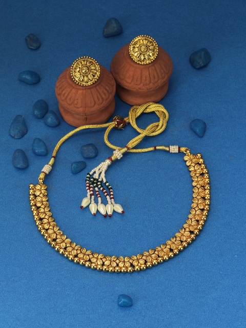 

Adwitiya Collection 24CT Gold-Plated Copper Antique Necklace