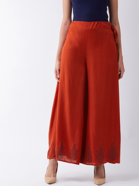 

InWeave Women Red Solid Wide Leg Palazzos