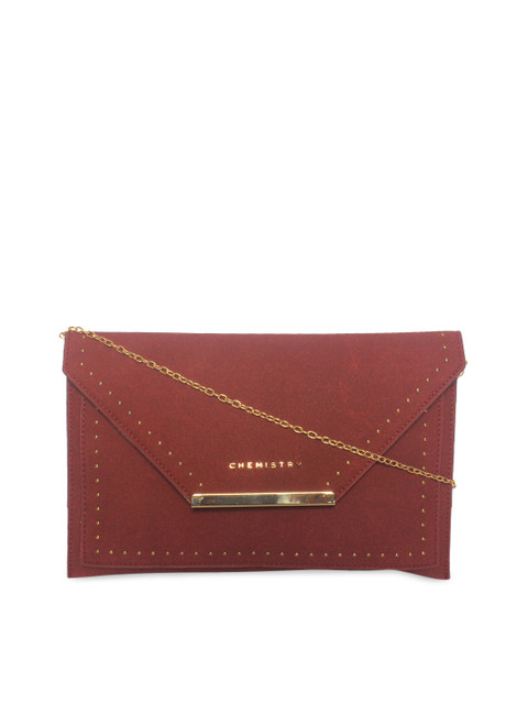 

Chemistry Burgundy Solid Envelope Clutch