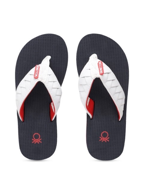 

United Colors of Benetton Boys White Solid Thong Flip-Flops