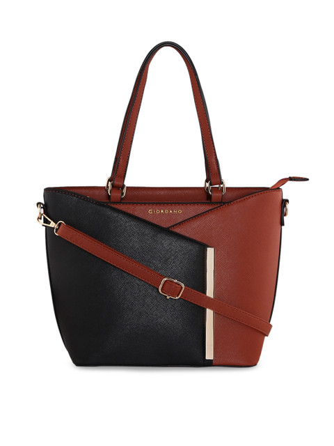 

GIORDANO Brown & Black Colourblocked Shoulder Bag