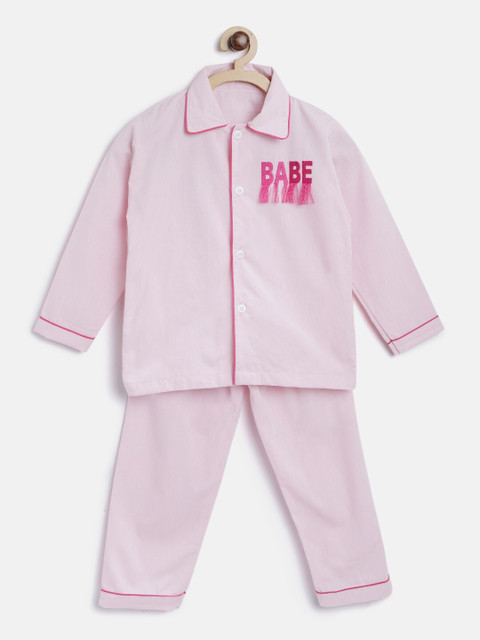 

YK Unisex Kids Pink Printed Night suit