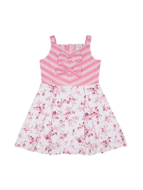 

Doodle Girls Pink Printed Fit and Flare Dress