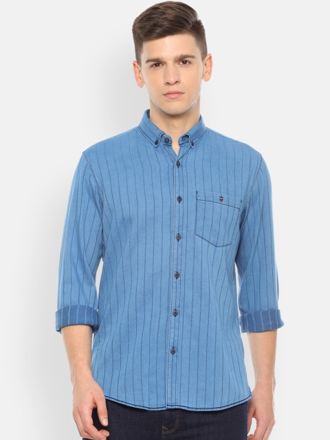 

Louis Philippe Jeans Men Blue Slim Fit Striped Casual Shirt