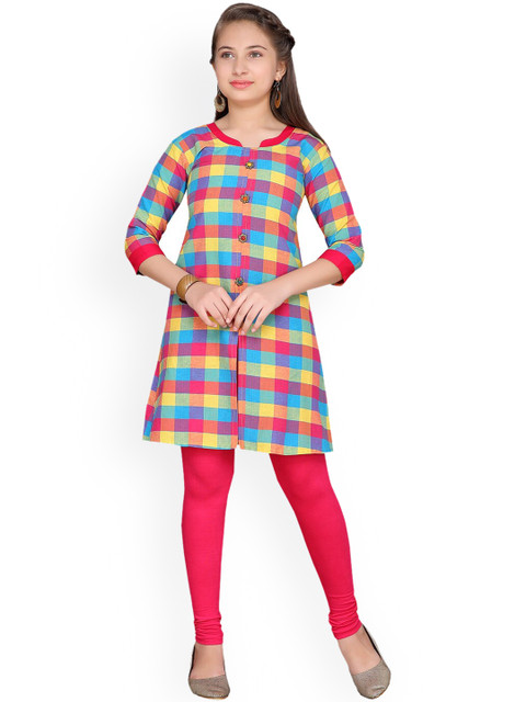 

Aarika Girls Multicoloured Printed Kurti with Churidar, Multi