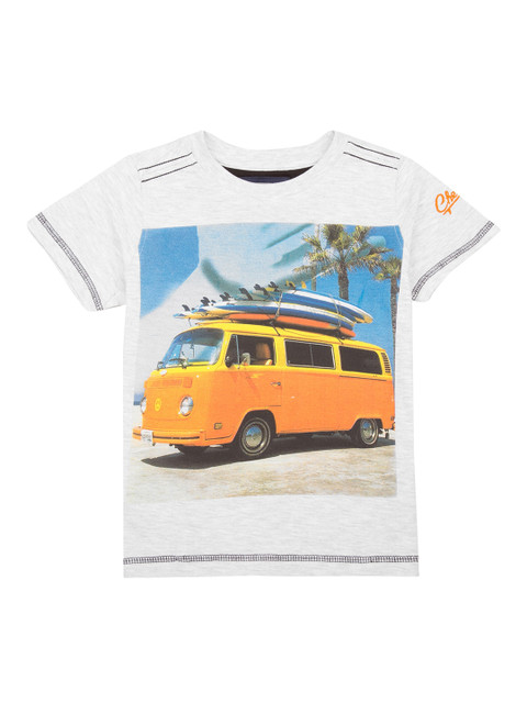 

Cherokee Boys Grey Printed Round Neck T-shirt