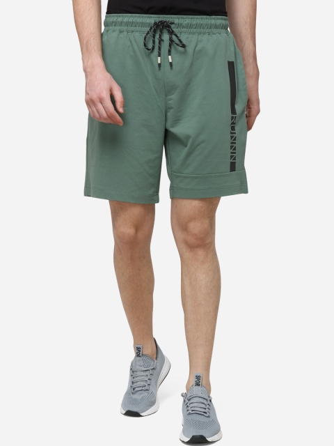 

JADE BLUE Men Green Solid Regular Fit Sports Shorts