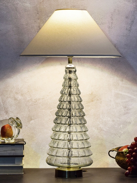 

THE LIGHT STORE Transparent & White Solid Bedside Lamp
