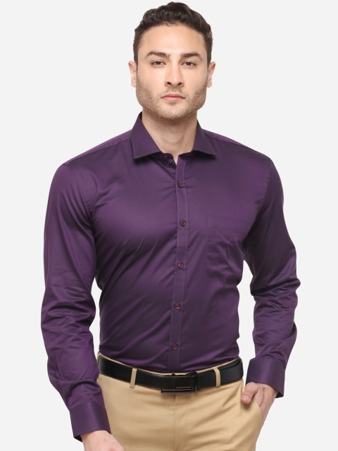 

METAL Men Purple Slim Fit Solid Formal Shirt