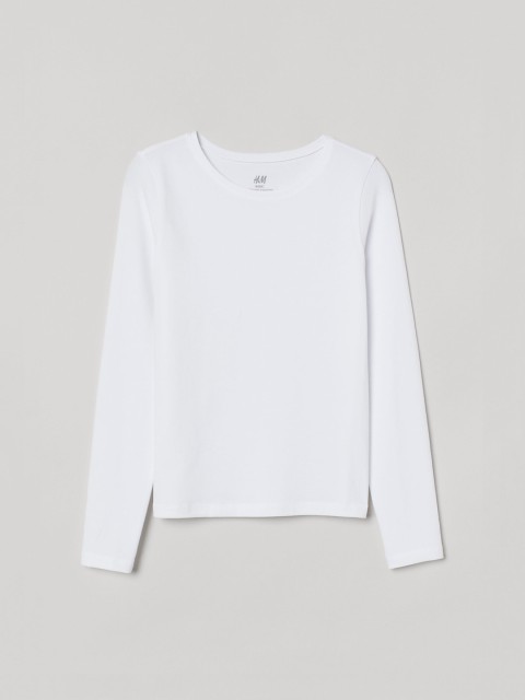 

H&M Girls White Cotton Jersey Top