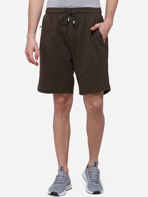 

JADE BLUE Men Brown Solid Regular Fit Sports Shorts