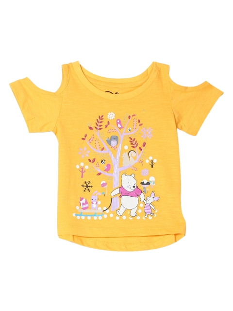 

Colt Girls Yellow Printed Pure Cotton Top