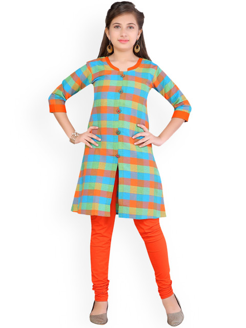 

Aarika Girls Multicoloured Printed Kurta with Churidar, Multi