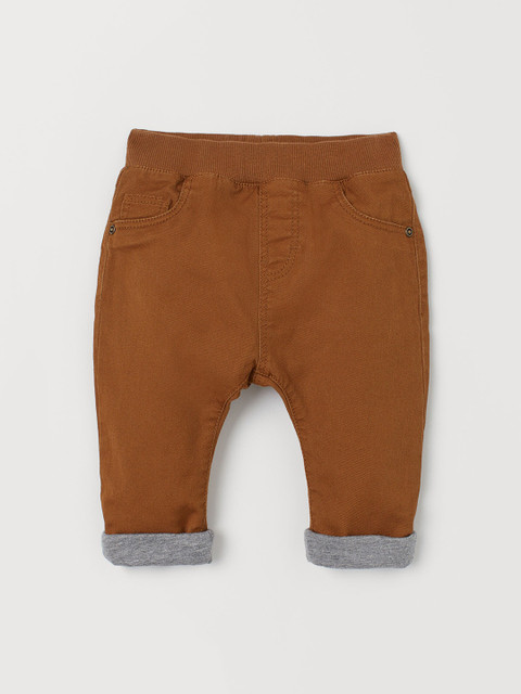 

H&M Boys Brown Jersey-Lined Twill Trousers